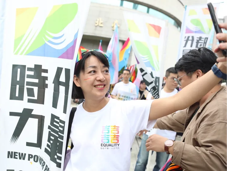 王婉諭說，時力承諾為同志打造更友善社會。攝影中心攝