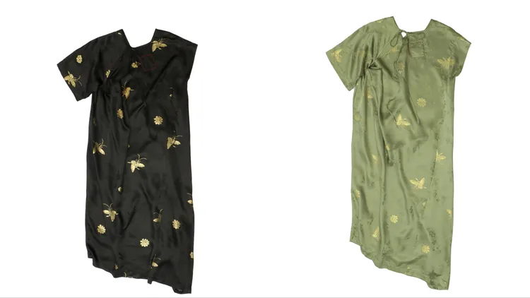 UMA WANG不規則下擺短袖洋裝，各2萬1680元。品牌提供