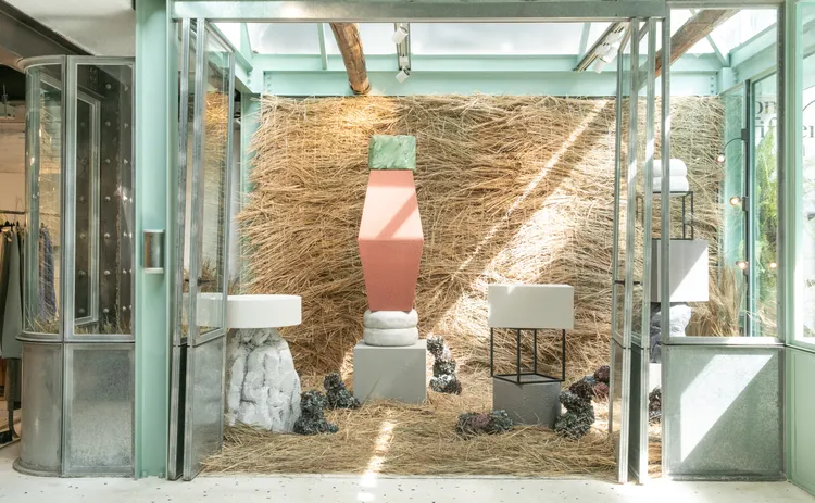 onefifteen初衣食午大安旗艦店Green House OPM花藝櫥窗設計。品牌提供