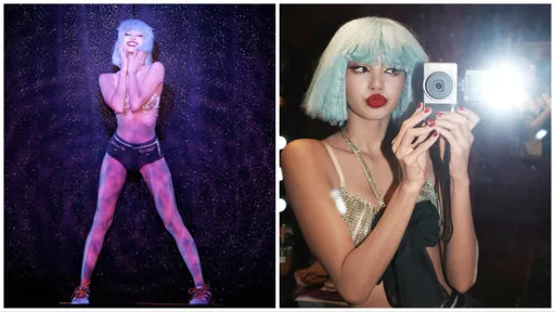 Lisa瘋馬秀脱到只剩閃亮Bra超惹火 不忘把「紅底鞋」運動鞋踩腳下