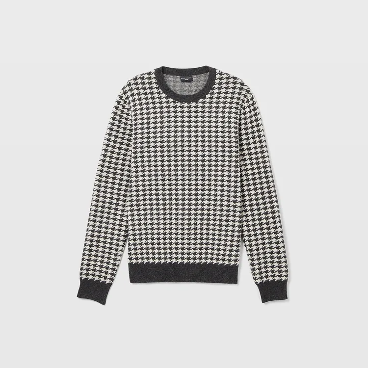 黑白千鳥格紋羊毛衫，9900元。品牌提供