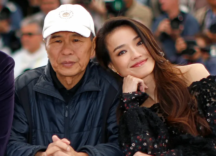 侯孝賢（左）與舒淇合作《最好的時光》、《刺客聶隱娘》等電影，是最佳搭檔。路透