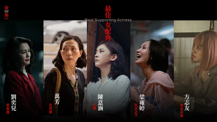 金馬60最佳女配角入圍名單。金馬獎提供