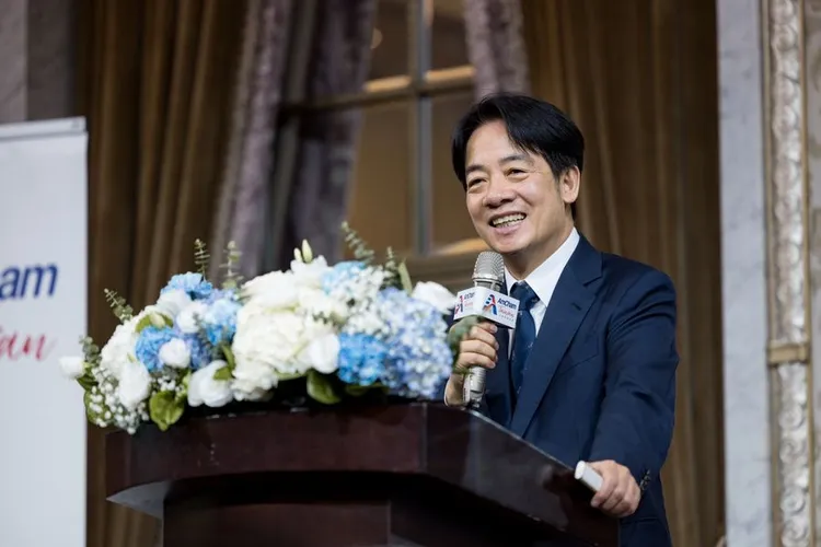 賴清德在美國商會午餐會，保證台灣的供電會愈來愈穩定。翻攝賴清德臉書