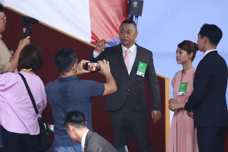 邰智源現身國慶大會會場。彭欣偉攝