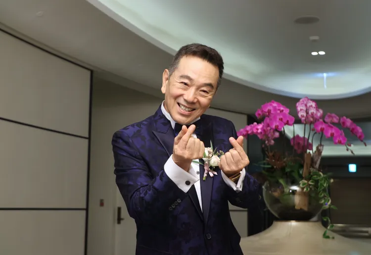 張晨光談兒子娶妻的心情，興奮比心。攝影中心攝