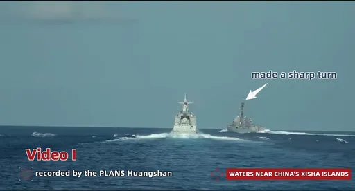 共軍秀影片控美驅逐艦鬼切　「橫穿艦艏、強行穿越中艦編隊」