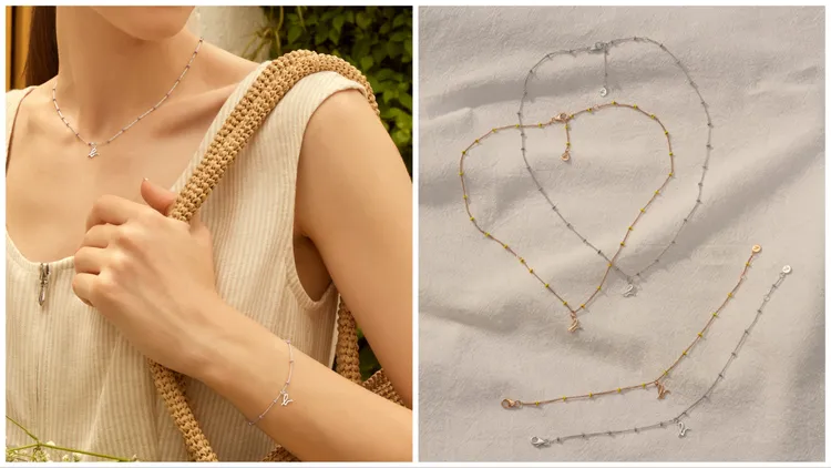 Color Chain系列在細節以薰衣草紫、電鍍白金、玫瑰金配搭。品牌提供