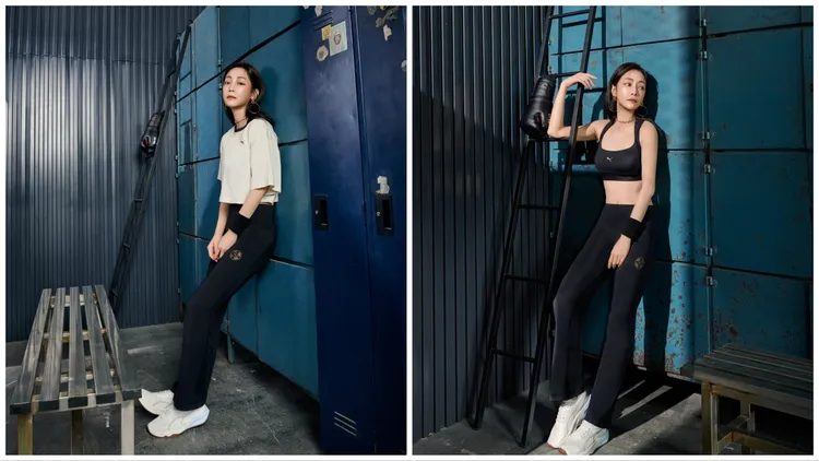 Retro Glam短袖T恤1380元、Logo Love中衝擊運動內衣1480元、Logo Love靴型緊身褲1980元。品牌提供