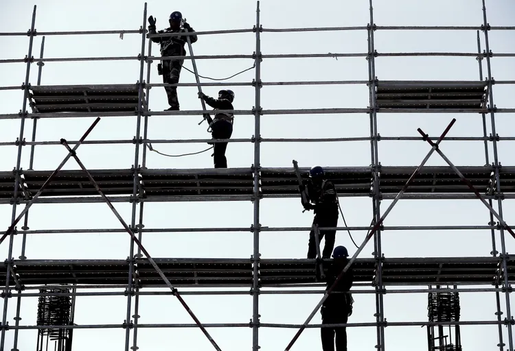 上海一處住房工地。新華社