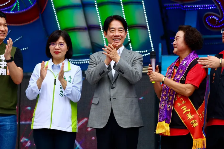 賴清德致詞爭取五股鄉親支持。彭欣偉攝