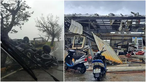 慘慘慘圖輯!蘭嶼車子吹翻、房子垮了、船隻9成沉沒 他呼救:慘不忍睹