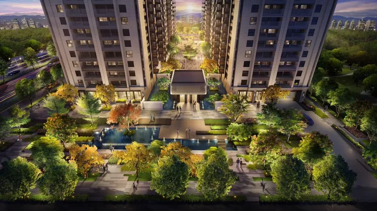 「郡都橋科大極」屬大基地造鎮，但地段與捷運青埔站同軸線，距離橋科與台積電廠區不遠。郡都集團提供