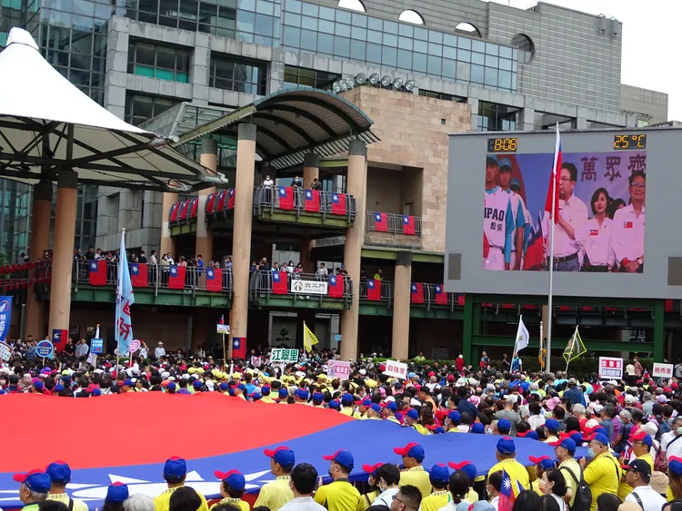 現場有許多侯友宜後援團體。江孟謙攝