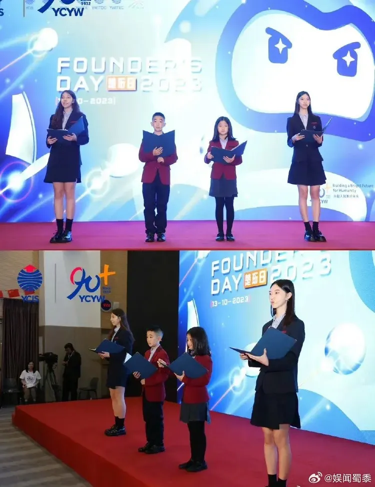 10歲的Jasper（左二）有大將之風。翻攝娛聞蜀黍微博