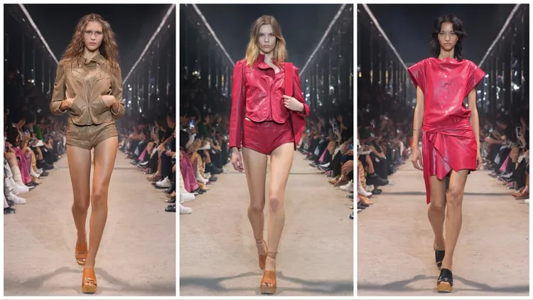 皮革夾克配上短褲、短裙呼應輕盈質感。品牌提供