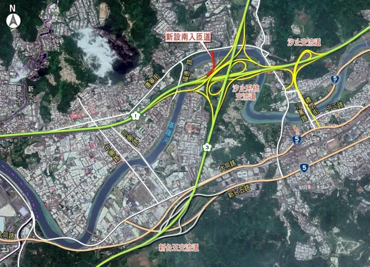 「國道1號汐止交流道增設南入匝道改善工程」已完工。高公局提供