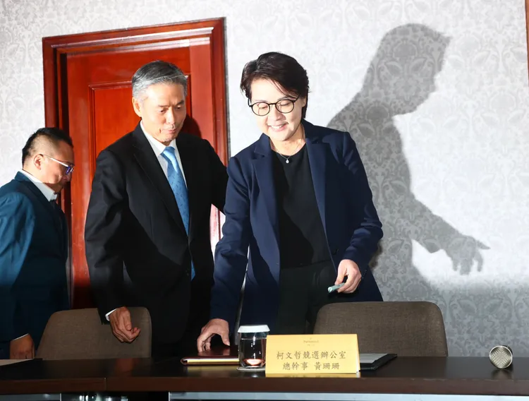 磋商會議前記者會現場。彭欣偉攝