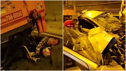 隧道1死11傷|砂石車追撞「重機慘成夾心餅」 陳為民憤怒:不要臉耍賴最大