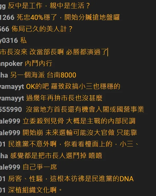 鄉民狂酸趙天麟「反中是工作、親中是生活」。翻攝自論壇PTT