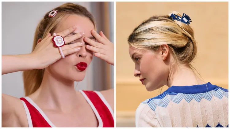 將卡通插畫圖案或是格紋、圓點等幾何圖案呈現在髮飾上。品牌提供