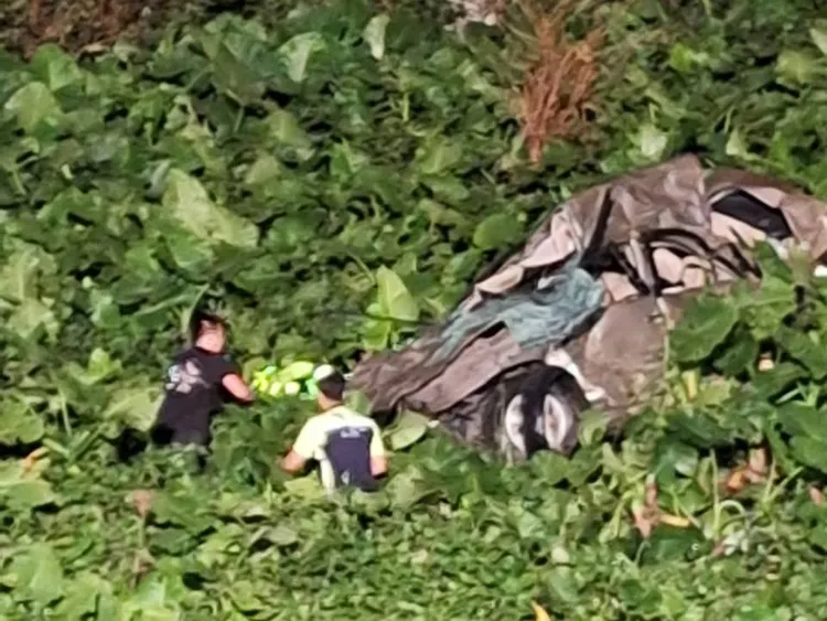 杜男車輛出現嚴重損毀。翻攝照片