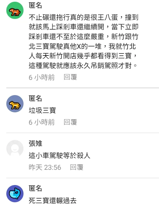 網友痛斥三寶汽車駕駛害命。翻攝自臉書爆料公社