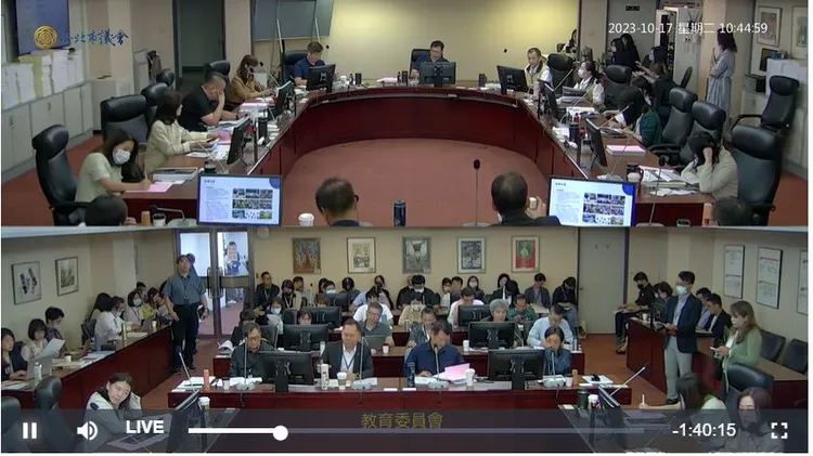 北流爭議款墊付案引來綠營議員砲聲隆隆。翻攝北市議會直播畫面