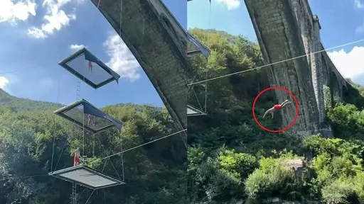 你敢嗎？水上高空彈跳　6層樓高跳下超狂