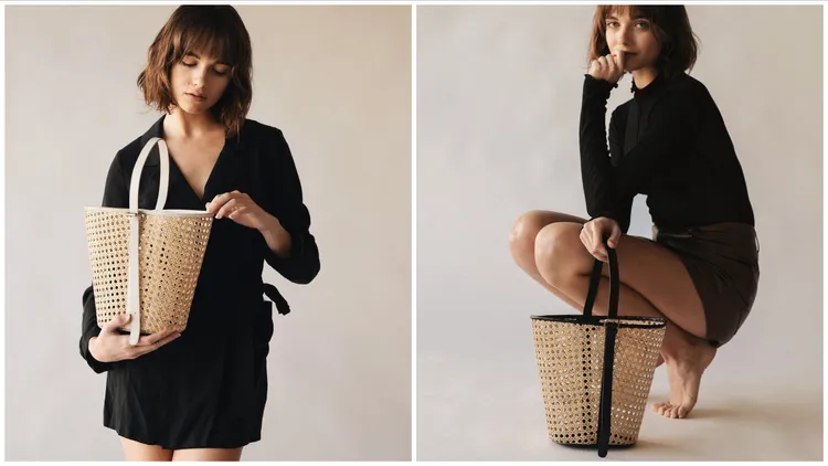 Bembien Mia編織水桶包，各1萬800元。品牌提供