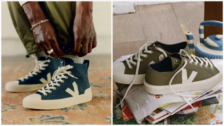 WATA II高筒帆布款藍（左圖）4780元、低筒帆布款軍綠（右圖）4280元。品牌提供