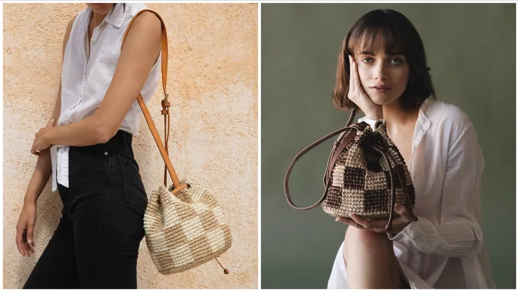 Bembien Luisa編織格紋水桶包，各8680元。品牌提供
