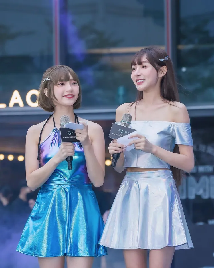 林襄與芷霖搭檔主持新車發表會。取自林襄IG