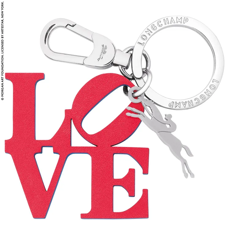 LONGCHAMP X ROBERT INDIANA鑰匙圈，5900 元。品牌提供