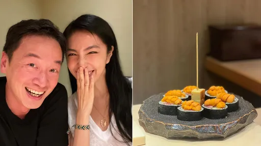 楊謹華為老公慶生嬌笑閃到爆　海膽壽司生日蛋糕卡哇伊