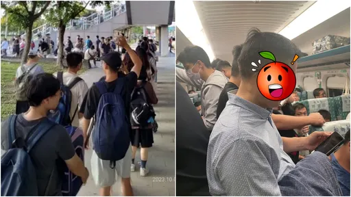 台中高鐵人潮滿到站外 「這位董事長」擠成沙丁魚!大嘆:能擠上車就很幸運
