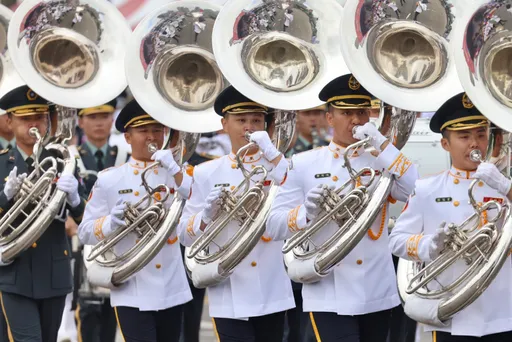 國慶大會直擊!中職選手領唱國歌 蔡英文府內接受外賓祝賀