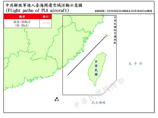 共軍2架蘇愷30越中線 闖台灣北部空域!國防部回應了