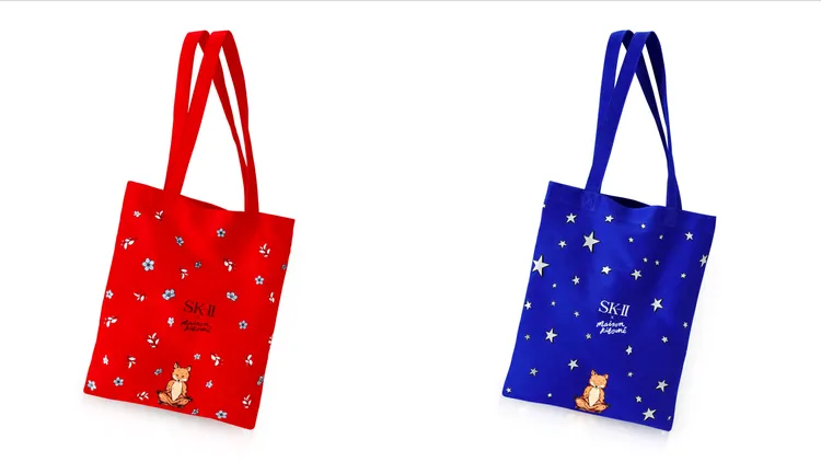 滿額1萬5800元贈送的SK-II x Maison Kitsuné托特包。品牌提供
