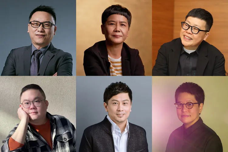 2023金馬創投培訓工作坊顧問包含湯昇榮（上排左起）、呂蒔媛、葉如芬。林孝謙（下排左起）、何昕明、李耀華等人。金馬提供