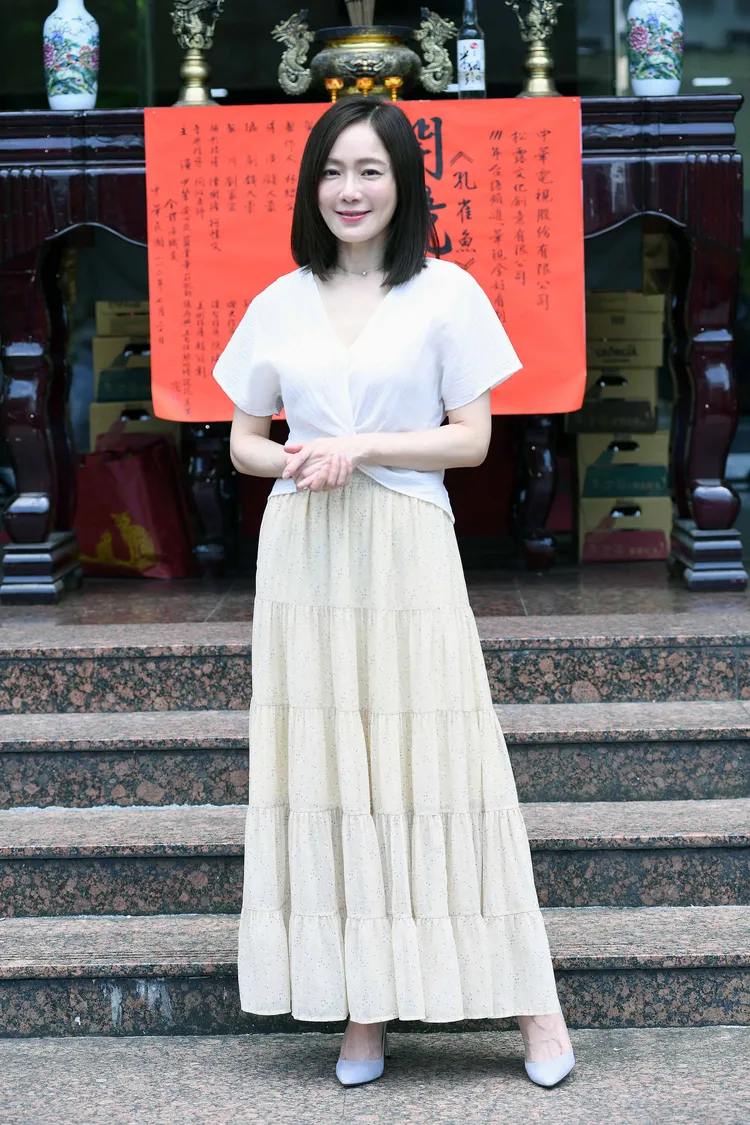 尹馨在《孔雀魚》開鏡現場。華視提供