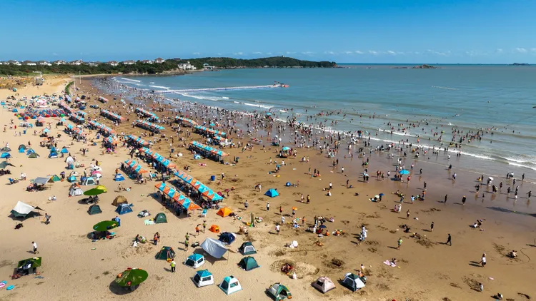 中國浙江省舟山市朱家尖南沙景區。新華社