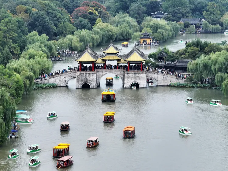 江蘇揚州瘦西湖風景區。新華社