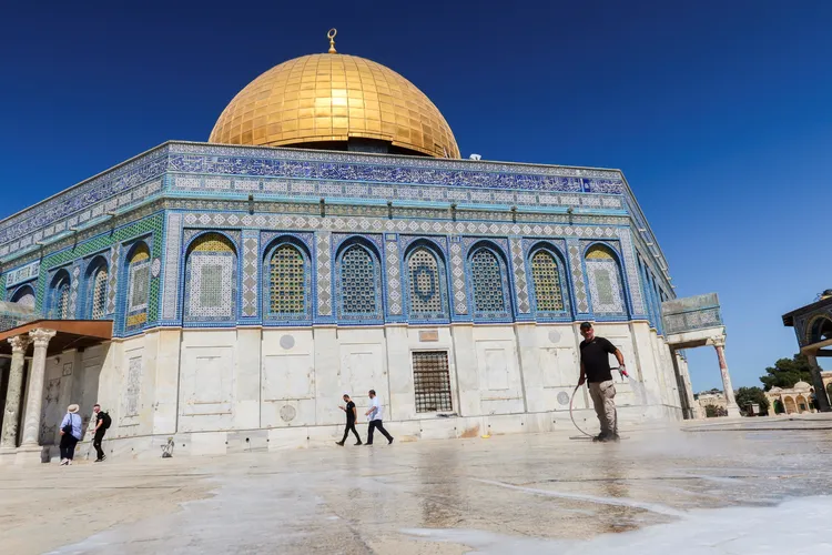艾格撒清真寺是伊斯蘭教聖地，同時也是猶太人的聖地。路透社資料照片
