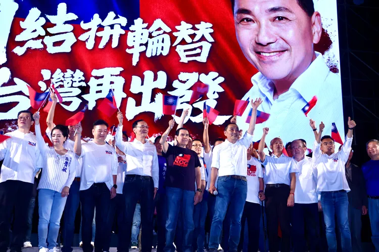 侯友宜14日新北競總成立造勢活動。資料照 彭欣偉攝