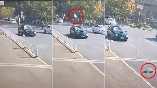 驚悚影片｜揹娃亂衝馬路遭撞「嬰兒慘飛天」　網嘆：不信你敢撞vs.不信你不躲