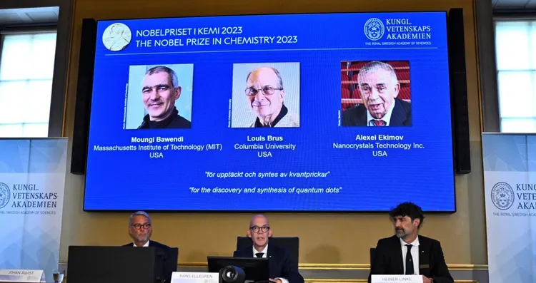 2023年諾貝爾化學獎今日揭曉，頒給量子點技術。路透社