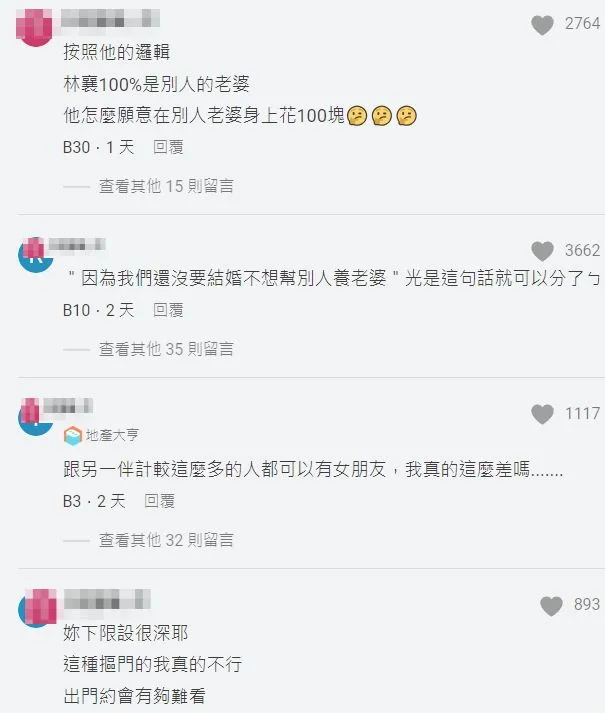 不少網友認為女方只是在委曲求全。翻攝自論壇Dcard