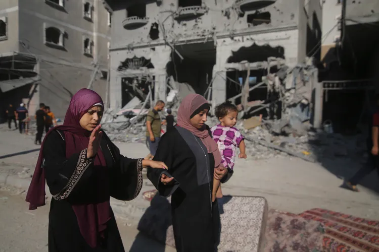 加薩走廊的巴勒斯坦人。美聯社