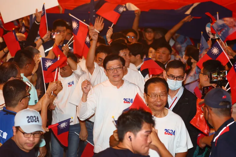 藍營新北立委提名人進場。彭欣偉攝